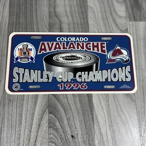 Colorado Avalanche 1996 Stanley Cup Champions Vintage License Plate Tag Express